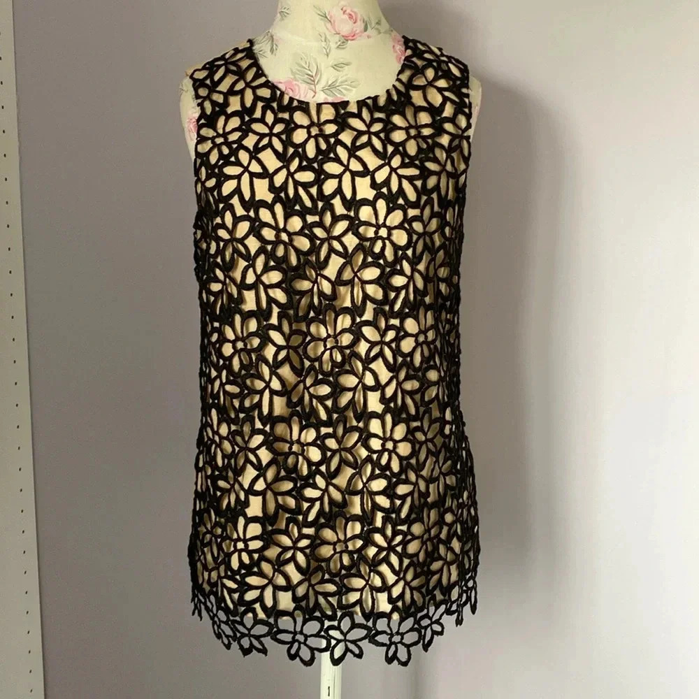 Lela Rose for target Neiman Marcus black and tan top size medium